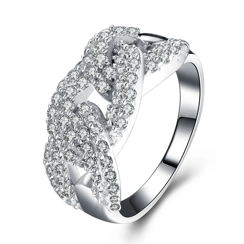 

ANZIW 925 Sterling Silver Women Wedding Hallow Rings Princess Engagement Anniversary Rings Bridal Anniversary Jewelry Bands Gift