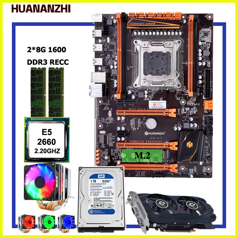 Горячая HUANANZHI deluxe X79 LGA2011 материнская плата с M.2 NVMe Процессор Ксеон E5 2660 2 ГГц