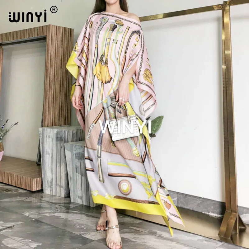 

WINYI 2021 Длинные платья африканские женщины модные сексуальные Бохо Летние повседневные шифоновые Цветочные Вечерние пляжные длинные платья...