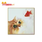 вышивка крестом наборы рукоделие, наборы для вышивки 11CT водорастворимые рисунки на холсте 14CT в животном стиле, кошка и искусство