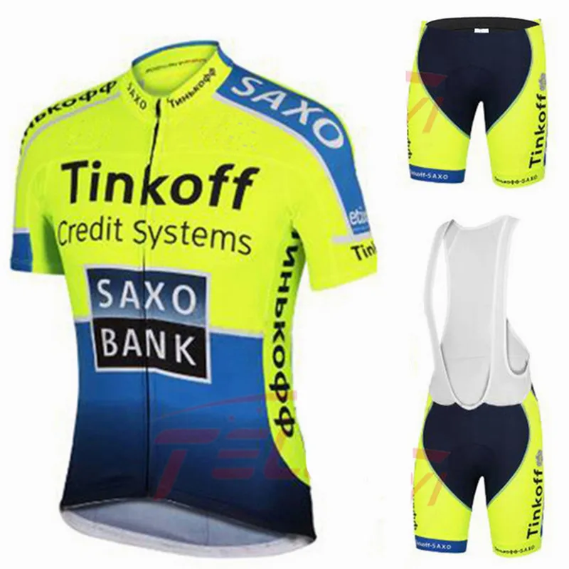 

NEW 2021 Saxo Bank Tinkoff Team Cycling Jersey Sets MTB Bicycle Bike Breathable shorts Clothing Cycling Suit 19D GEL