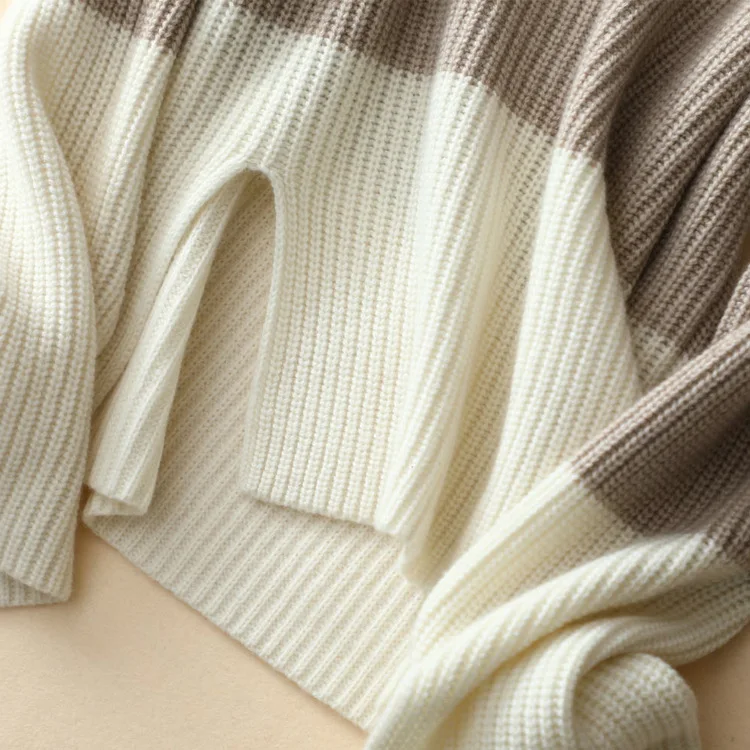 

Patchwork 100% Cashmere For Women Turtleneck Winter Warm Women's Sweater Female 17568