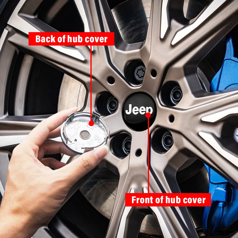4pcs Car Logo Tire Center Hubcaps Auto Wheel Badge Hub Cover Sticker Accessories For Jeep Wrangler Renegade Compass Liberty JKU |