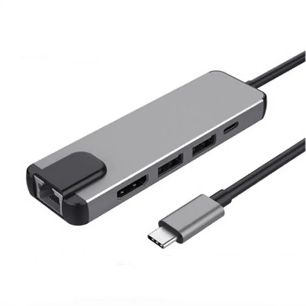 

Portable 5-in-1 Gigabit Ethernet Lan RJ45 Type-C Hub to 4K USB 3.0 PD USB-C Docking Station