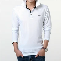 2021 mens polo shirts embroidered logo male casual cotton polo long sleeve tees shirts for men size 3xl white black blue