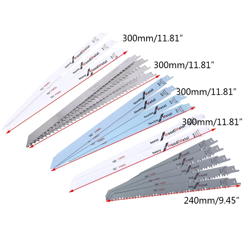 

18pcs Stainless Steel/BIM/HCS Reciprocating Saw Blades for Cutting Metal Wood Steel Pipe Cable Frozen Meat Bone