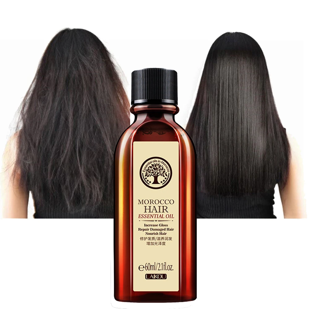 

60ML Moroccan No-wash hair oil Multi-functional Hair Care Repair Frizz Dry Easy comb Hair Care Essential Oil For Dry Hair Types