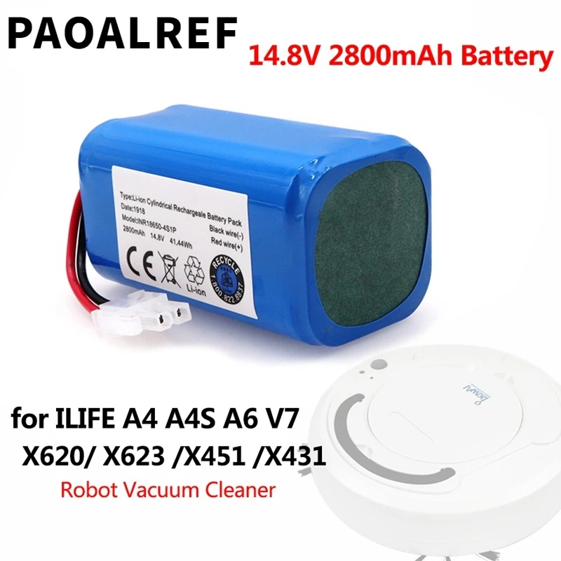 

14.8V 2800mAh Rechargeable Li-ion Battery For ILIFE ecovacs A4 A4s V7 A6 V7s Plus Robot Vacuum Cleaner Chuwi ILife Battery