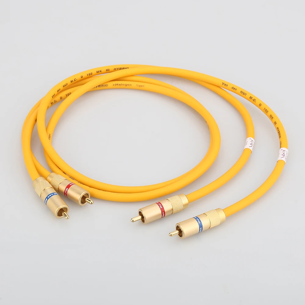 

Pair Van Den Hul M.C D-102 MK III HYBRID (Halogen F) hifi Audio Cable with Gold plated RCA jack RCA to RCA VDH extension cable