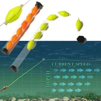 6pcs fishing float foam strike indicators highly visibility for fly fishing accessories olive shape plastic tube 2 colors pesca