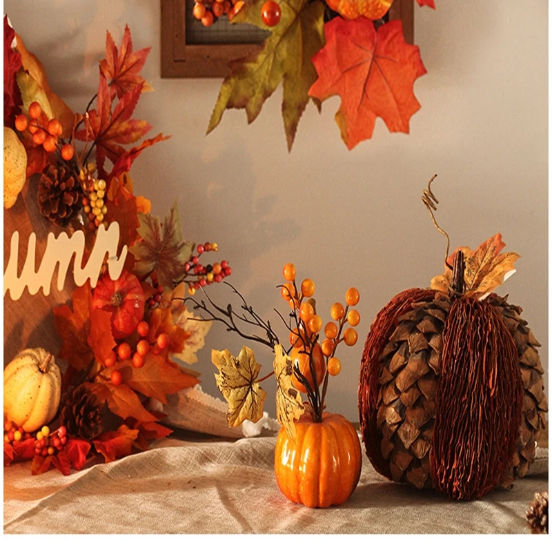 Halloween decorations Harvest festival simulation sunflower pumpkin photo frame garland home wall hanging door | Дом и сад