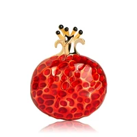 madrry lovely red pomegranate shape brooches enamel alloy brooch jewelry for women kids collar dress suit accessories lapel pins
