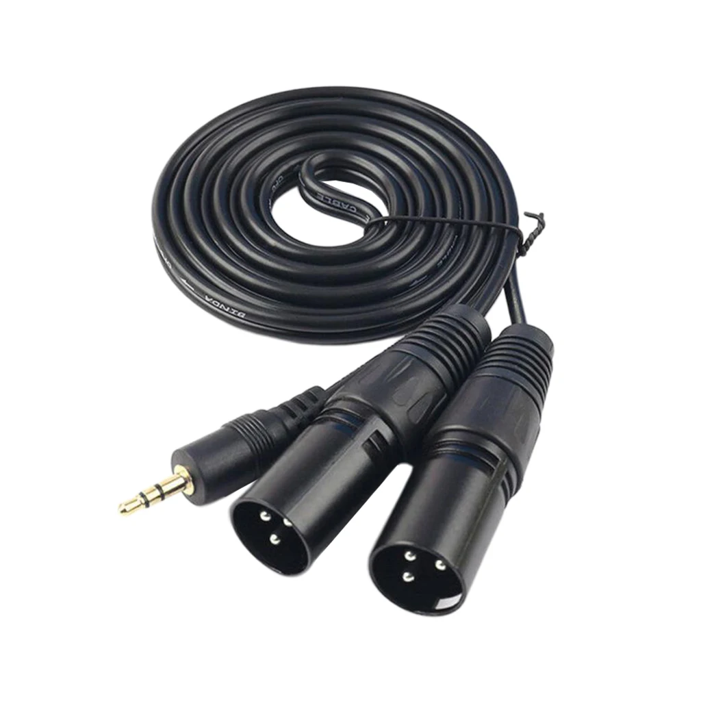 3 контактный 5 мм 1/8 ''TRS папа к двойному XLR Мужской кабель Шнур Y сплиттер