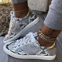 womens snake printing pu leather vulcanized shoes lace up female sneakers fashion 2021 platform woman shoes walking footwear