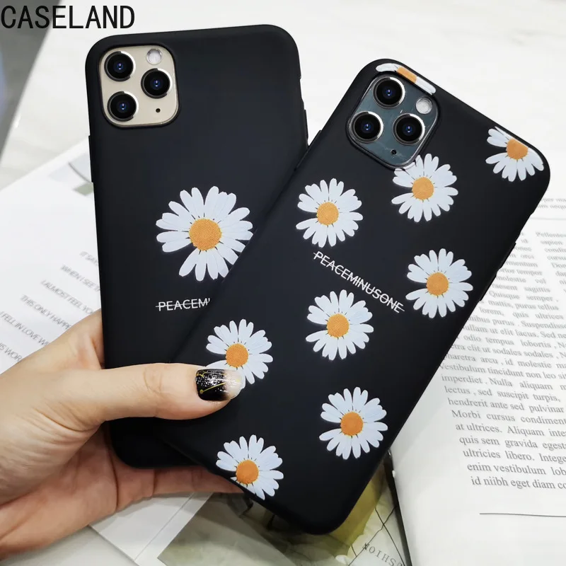 

Flowers Pattern Phone Case Anti-fall soft cover iPhone 11 12 Pro Max XR SE 7 8 daisy Sunflower