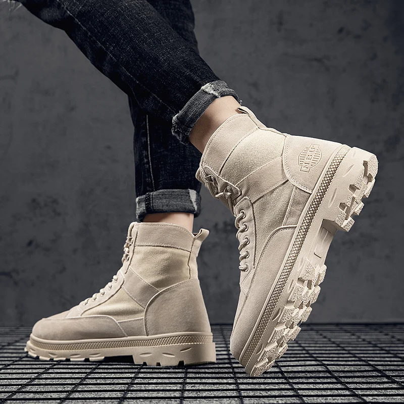

CYYTL Mens Hiking Boots Winter Snow Desert Platform Anti Slip Ankle Booties Comfortable Walking Shoes for Outdoor Military
