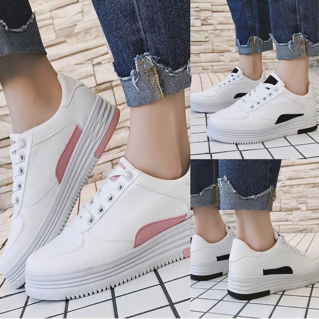 Женские кроссовки на платформе со стразами белые дышащие из искусственной кожи