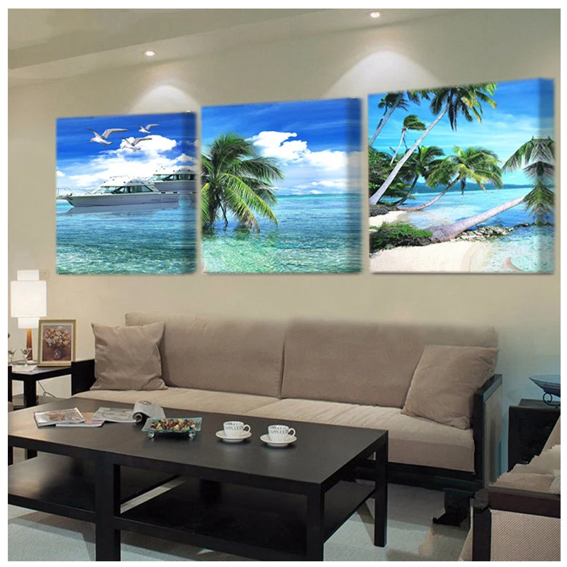 

Камни в форме ромба Diy Алмазная картина синий океан небом пейзажем 5D Набор для вышивания крестиком С кристалалми и стразами мозаика, алмазна...