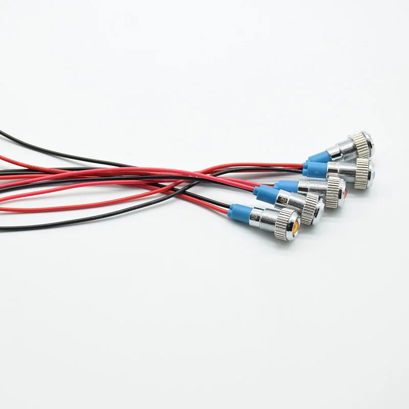 1 шт. 8 мм Предупреждение ющий светодиодный металлический индикатор сигнальный