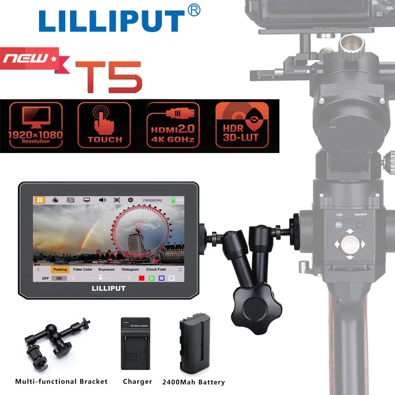 Видеомонитор Lilliput T5 для DJI RS 2 и Zhiyun ручной 3 осевой стабилизатор 5 дюймов 4K HDMI
