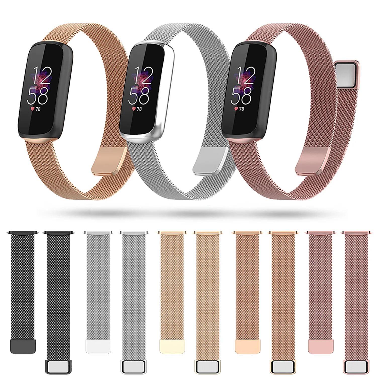 

Металлический ремешок для часов Fitbit Luxe, браслет для часов Fitbit Luxe, браслеты из нержавеющей стали, регулируемая петля, ремешок для часов