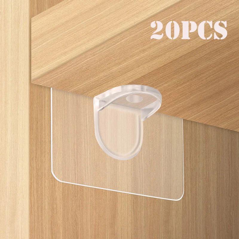 

10/20pcs Adhesive Shelf Support Pegs Drill Free Nail Instead Holders Closet Cabinet Shelf Support Clips Wall Hangers