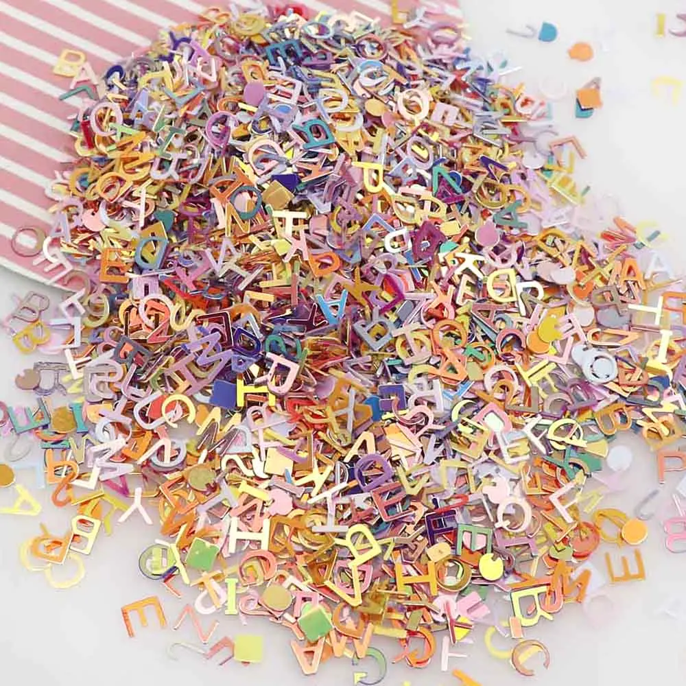Яркий алфавит 15 цветов Микс лазерных блесток для ногтей | Дом и сад