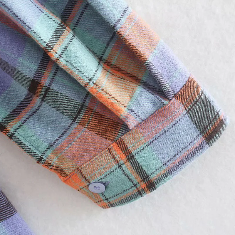 Женская рубашка в ретро-стиле XEASY винтажная однобортная Свободная блузка клетку