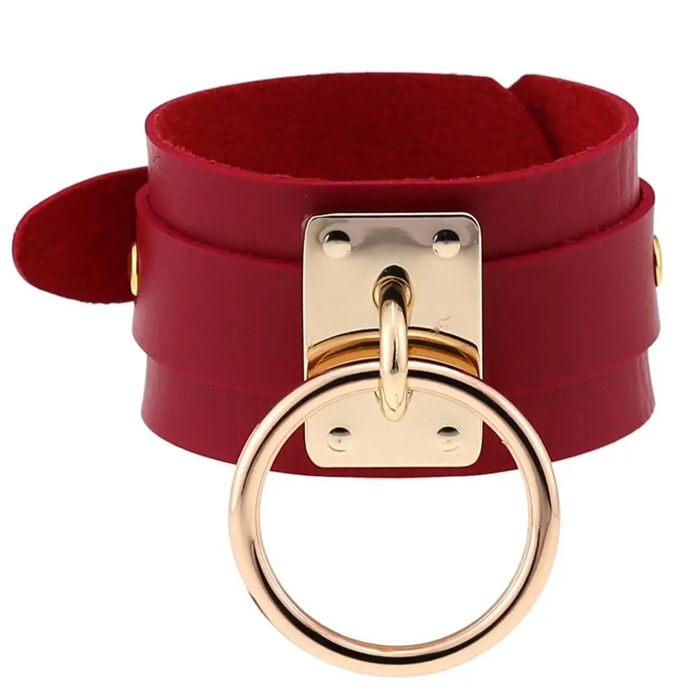 Красочный кожаный браслет наручная повязка наручник готический панк браслеты