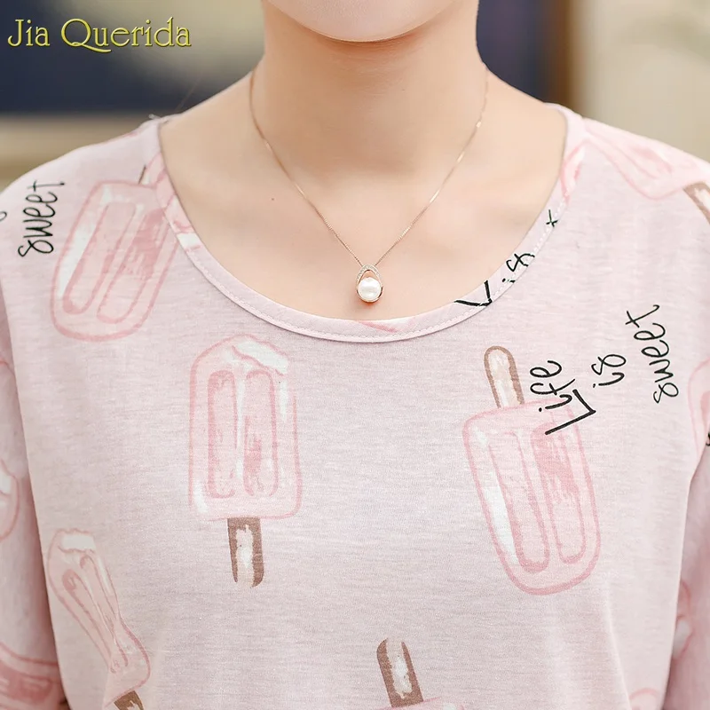 Одежда для сна женская летняя ночная рубашка плюс размер 2019 модная розовая с