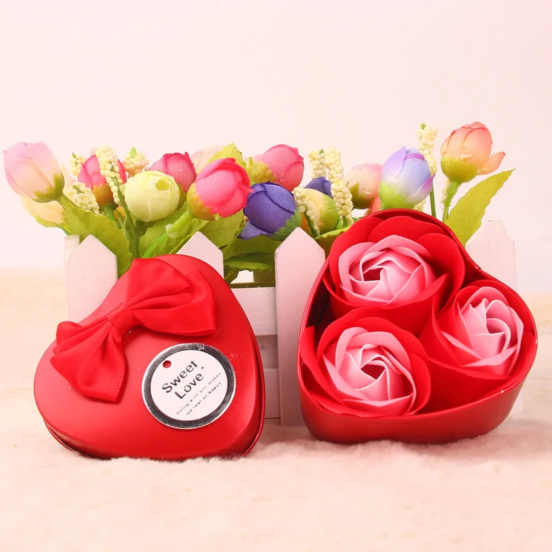 

15Pcs Heart Scented Bath Body Petal Rose Flower Soap Wedding Decoration hot sale party Flavor Gift