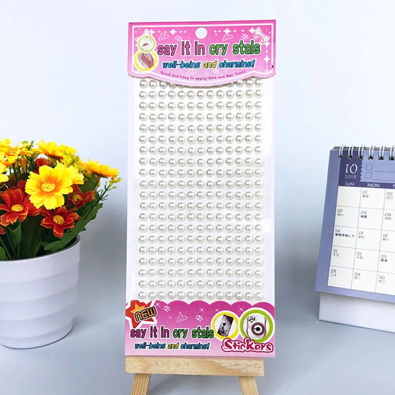 6 мм искусственный жемчуг самоклеящиеся Кристаллы Стразы с плоской задней