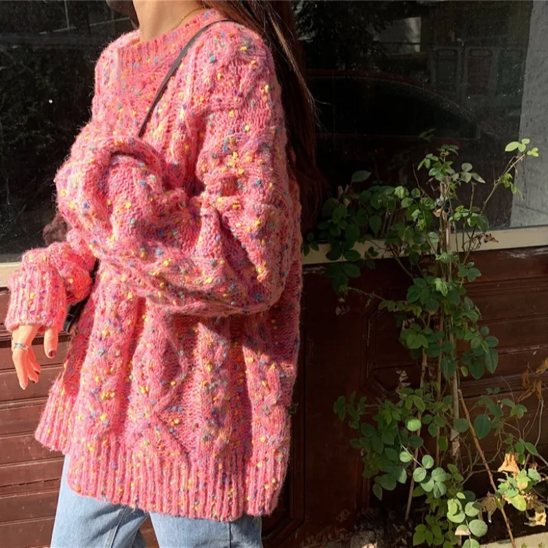 

Sweater woman ins Sen is wearing Korean loose lazy top in autumn and winter. Retro thickened pullover sweater tide