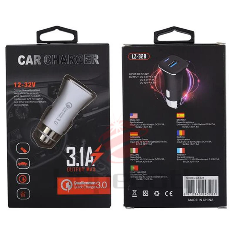 Новый двойной зарядное устройство USB адаптер 3.1A QC3.0 быстрая высокая скорость