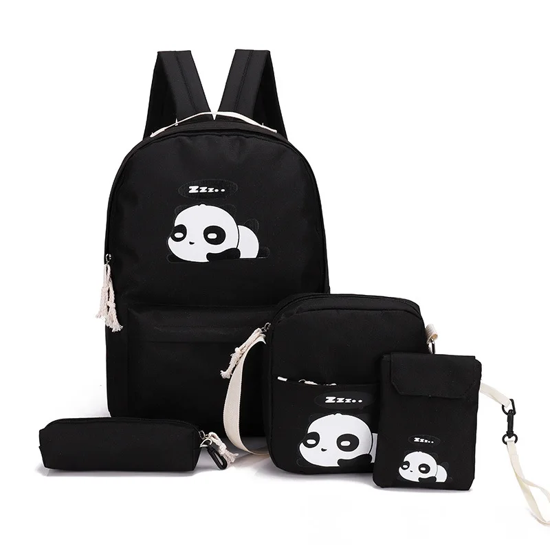 

Cartoon Panda School Bags for Teenage Girls Backpack Kids Shoulder Bag and Purses Cute Backpack Children 4pcs Mochila Escolar