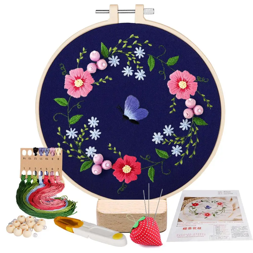 Стартовый Набор для вышивания одежда с цветочным узором ножницы Новинка|Вышивка|