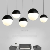 nordic glass ball pendant lights black 1520cm led hanging lamps loft fixtures for kitchen living room bedroom lustre lights
