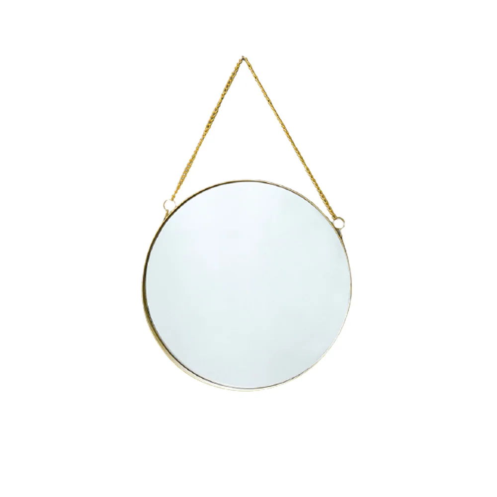 

HPDEAR Gold Round Wall Hanging Mirror With Chain, 3 Sizes, Suitable for Bathroom, Bedroom, Living Room.