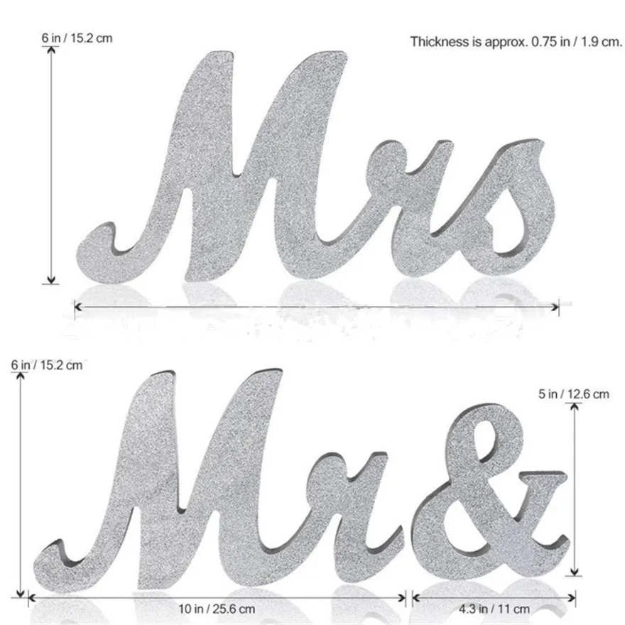 silver Роза с блестками золото Mr& Mrs Свадебные вывески деревянный свадебный фон реквизит для фотографий деревенская страна свадебные украшения стола - Цвет: silver