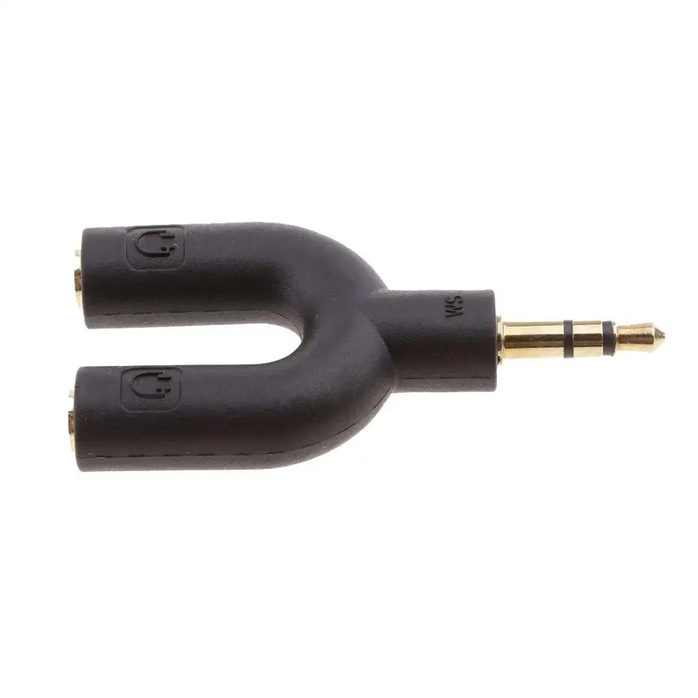 3.5mm U-shape Earphone Adapter Double Jack Plug Stereo Headphone Splitter For PC/MP3 Smartphone Player Audio Cables | Электроника