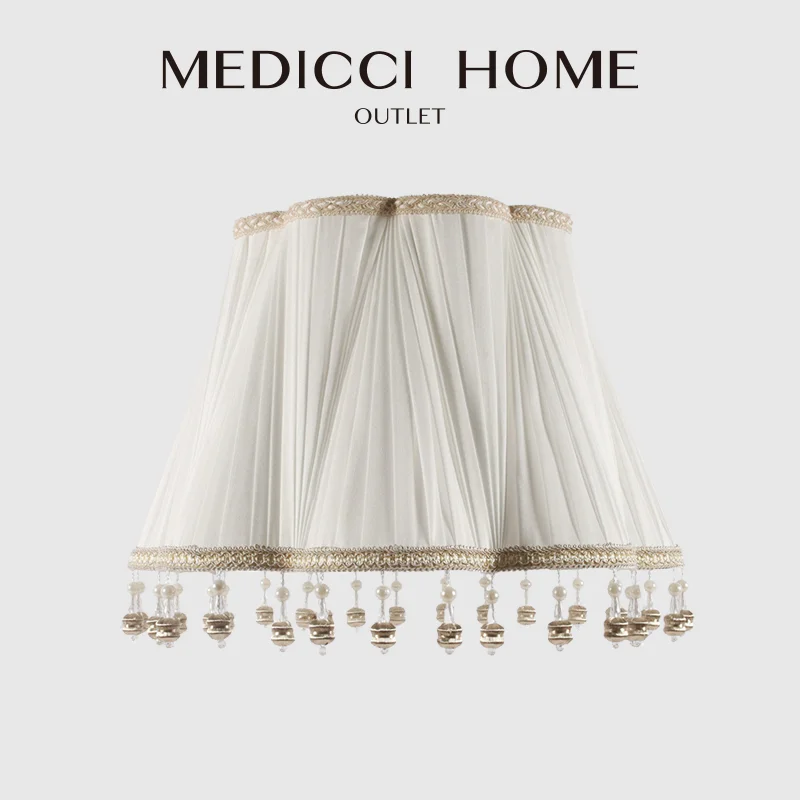 Medicci Home Manhattan Modern Lamp Shade Silk Shantung Cloth Lampshade New Fashion Orilight White Origami Handcrafted Fringed