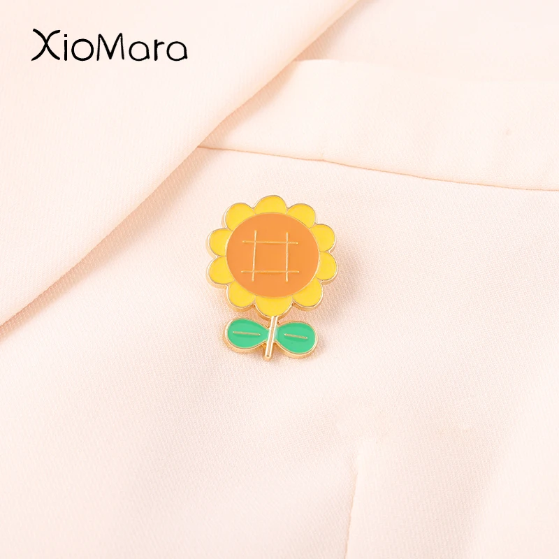 

Cute Sunflower Enamel Trendy Brooch Women's Brooch Badges On Backpack Lapel Pin Badge Jewelry Accessories For Girl