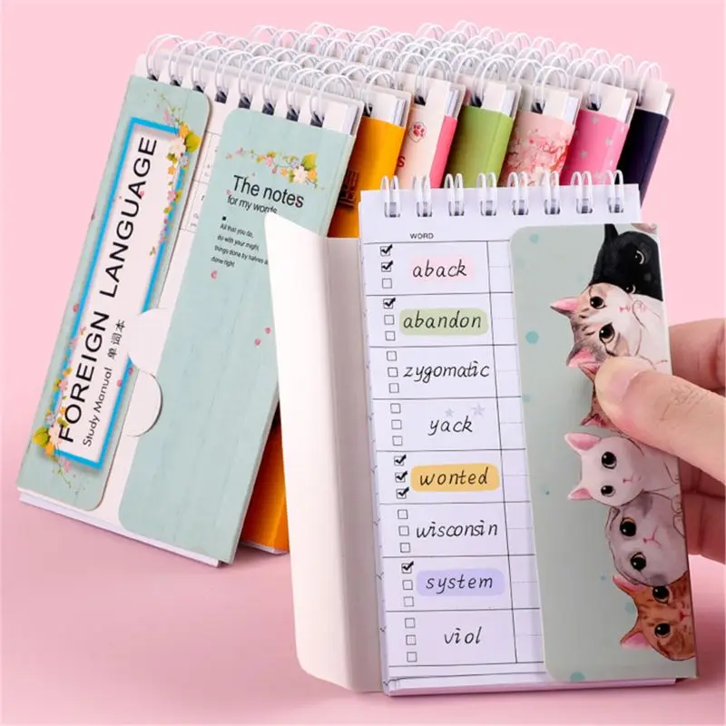 

Lovely Japanese Vocabulary Notepad Journal Notebook Small Memo Book Ink-proof 80 Sheets Stationery for Students Teachers W3JD