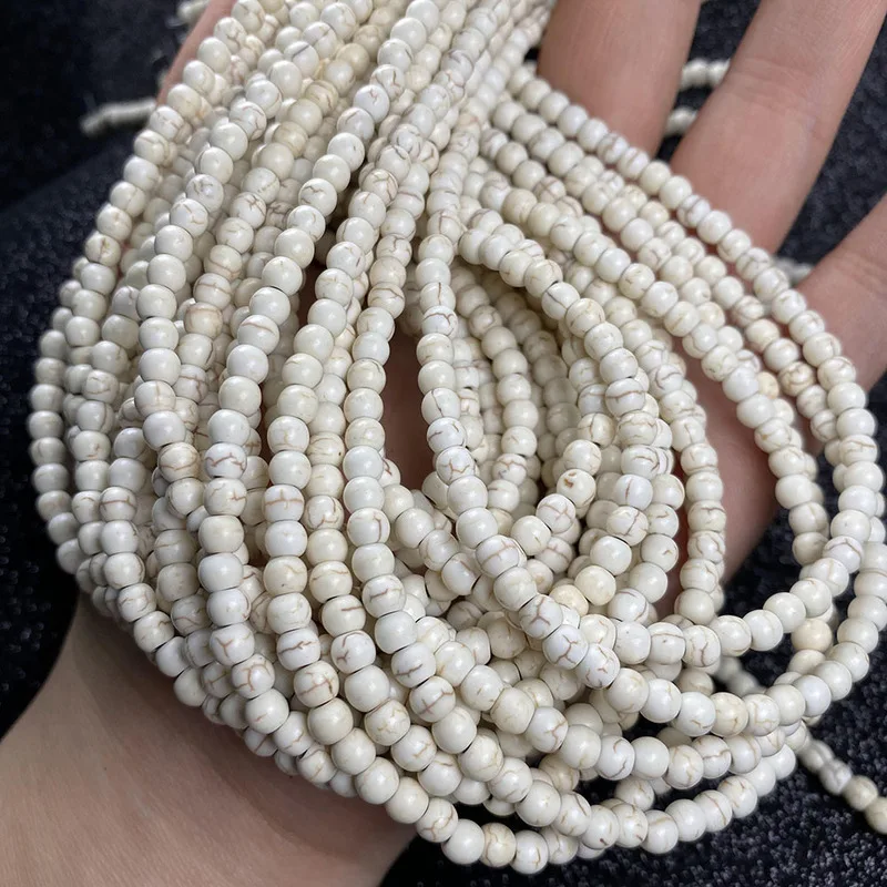 

Round Natural Stone Beads White Turquoises Loose Stone Bead for Bracelet Necklace Jewelry Making DIY Size 3mm/4mm/6mm/8mm/10mm