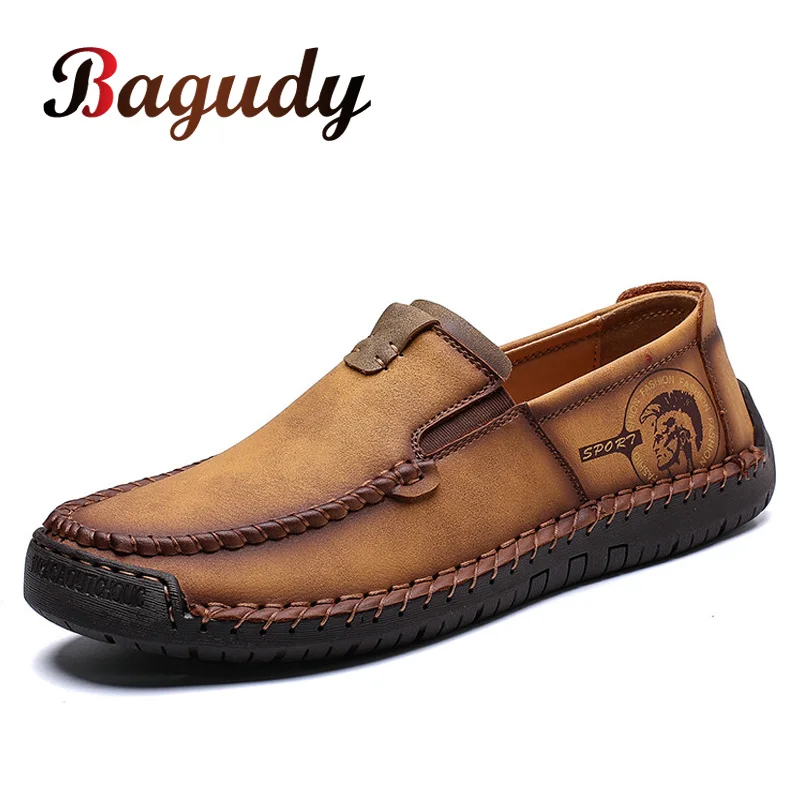 Мужские кожаные повседневные туфли модные Лоферы без шнуровки лоферы удобные