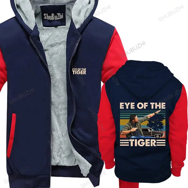 

Men thick hoodies pullover Dean Winchester Supernatural Eye Of The Tiger Vintage Retro warm hoody homme bigger size