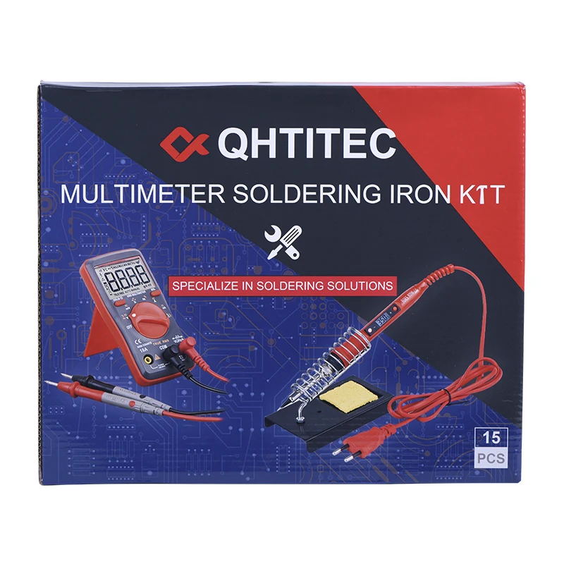 

QHTITEC Multimetro Tester Digital T-RMS Auto Ranging 4000 Counts With Backlight And Multimeter Tester Needle Tip Test Leads