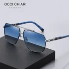 Поляризационные солнцезащитные очки для мужчин, модные двухцветные большие солнцезащитные очки в оправе, негабаритные, для мужчин, люксовый бренд, UV400, синие очки для вождения автомобиля