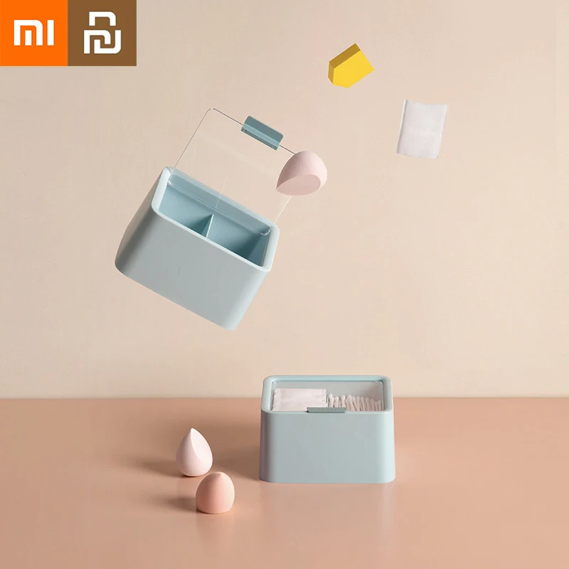 

NEW2022 Xiaomi Youpin Cotton Swab Lipstick Storage Box With Lid Dustproof Dormitory Double-layered Simple Desktop Storage Box