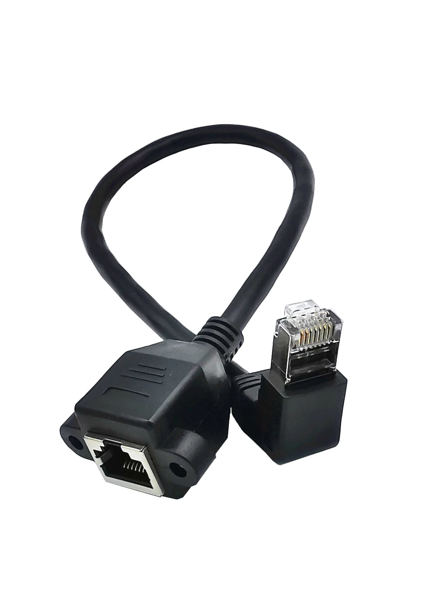 Left Right UP Down Angled 90 Degree 8P8C FTP STP UTP Cat6 RJ45 with screw Lan Ethernet Network Extension Cable 0.3m |